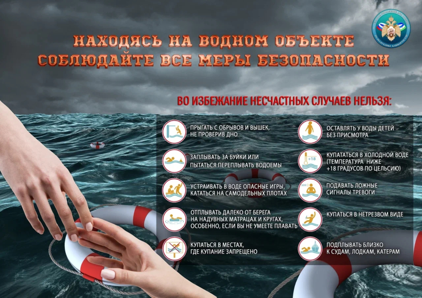 Находясь на водном объекте, соблюдайте правила безопасности!